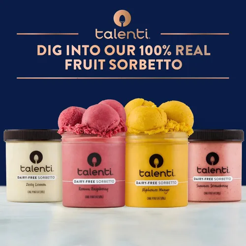 Vista 9 de Talenti Sorbetto para una deliciosa alternativa de helado sin lácteos Mango Alphonso hecho con ingredientes sin OMG, 1 pinta