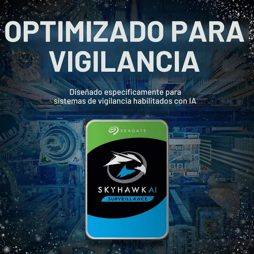 Vista 2 de Seagate Skyhawk AI - Disco duro interno de video de 10 TB - 3.5 pulgadas SATA 6Gb/s 256MB caché para sistema de cámara de seguridad DVR NVR