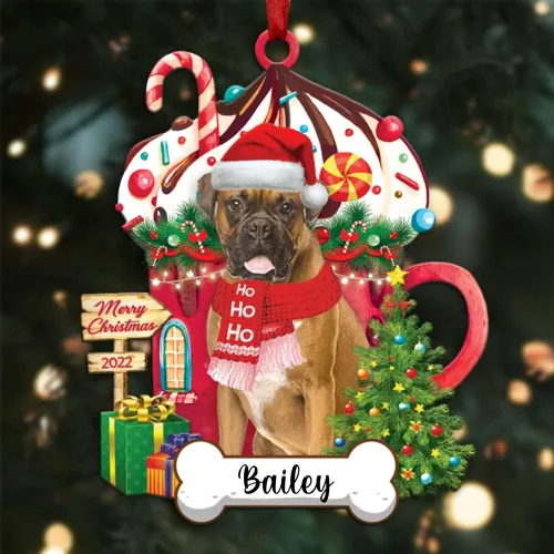 Vista 97 de Amantes de los perros de Navidad – Navidad de perros disponibles para muchos perros Shi Tzu – Adorno con forma personalizada, adorno de Navidad