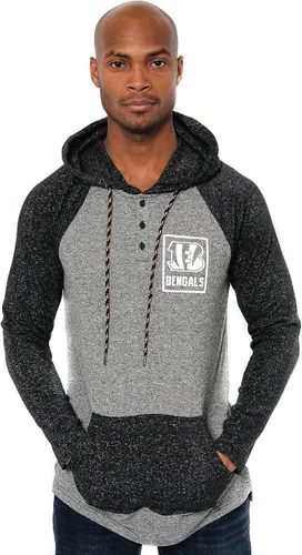 Vista 18 de Ultra Game - Sudadera con capucha de vellón para hombre con cuello Henley de la NFL Negro