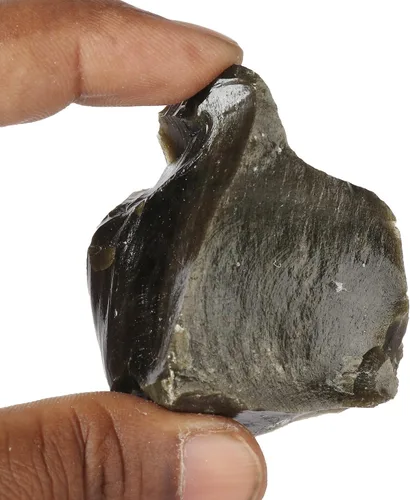 Vista 3 de GEMHUB Rock Rough Black Obsidiana Natural Healing Crystal 370 CT Loosestone, Gema, obsidiana