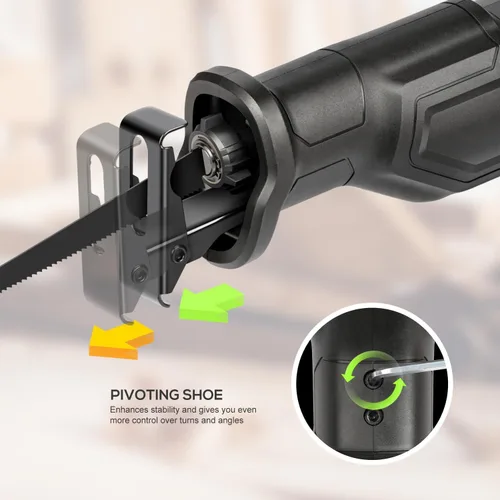 Vista 3 de GALAX PRO Sierra recíproca de 120 V, sierra recíproca con cable de velocidad variable de 6.0 amperios con longitud de carrera de 1-1/8 pulgadas