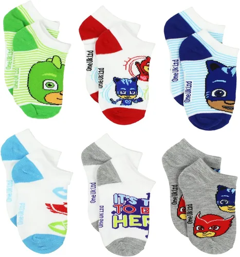 Vista 3 de PJ Masks Paquete múltiple de calcetines para niños y niñas pequeños (pequeño, blanco héroe), Hero BlancoMulti, S