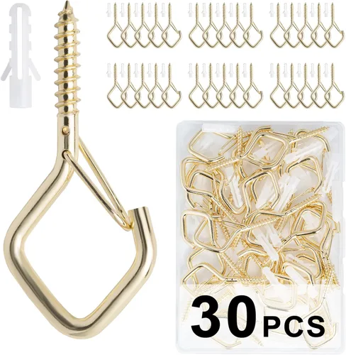 Vista 17 de CADONO 30 PCS Ganchos Colgantes de Copa con Tornillo con Hebilla de Seguridad, Ganchos de Tornillo a Prueba de Viento Perfectos para Colgar Luces