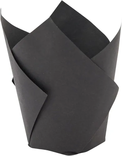 Vista 8 de Juvale Revestimientos para cupcakes – 2 x 3.5 pulgadas, negro, paquete de 100 – Revestimientos de tulipanes para cupcakes para hornear y fiestas