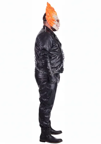 Vista 4 de Disfraz Deluxe Ghost Rider de Marvel Talla Plus para Hombre Multicolor