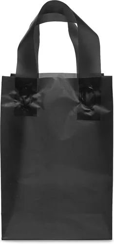 Vista 6 de Prime Line Packaging - Bolsas de plástico negras con asas, 6 x 3 x 9