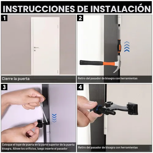 Vista 7 de Funrous - Tope de puerta de satén ajustable, 24 unidades, color negro