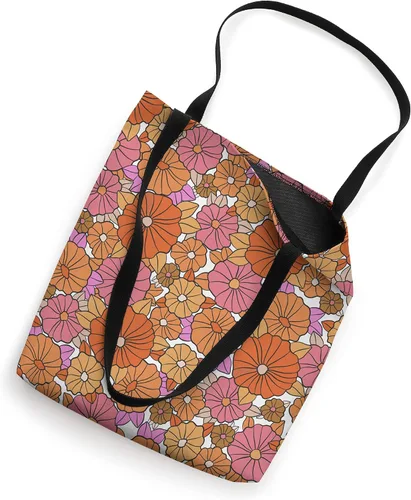Vista 2 de Groovy - Bolsa de mano con diseño de flores rosas y naranjas