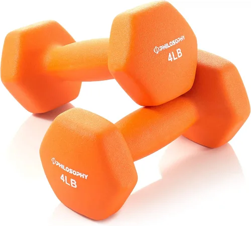 Vista 8 de Philosophy Gym Juego de 2 mancuernas de neopreno con forma hexagonal
