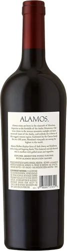 Vista 2 de Alamos Malbec, Vino Tinto, Botella de 750 ml