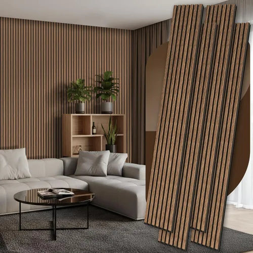 Vista 17 de RITOLLO Paneles de madera para pared de 4.92 x 7.68 pulgadas, paneles acústicos para decoración de pared interior, panel de absorción de sonido