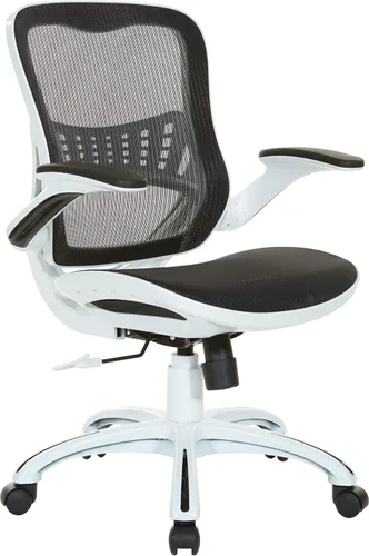 Vista 17 de Office Star Riley - Silla de escritorio ventilada para gerente con asiento y respaldo de malla transpirable, base negra con negro