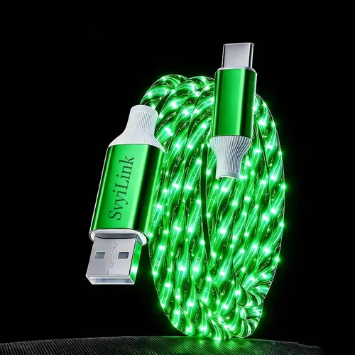 Vista 19 de Cable USB PD cargador rápido iluminado (USB 4 en 1 azul), soporta transferencia de datos, se puede utilizar como luz nocturna, longitud del cable
