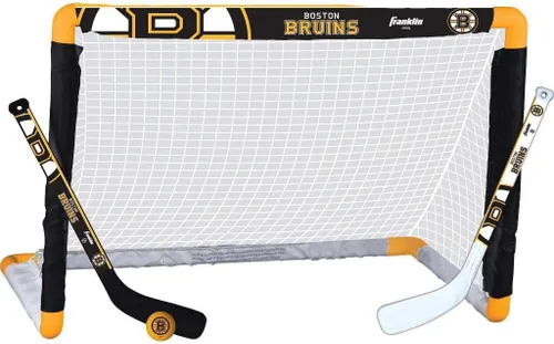 Vista 35 de Franklin Sports NHL - Juego de mini hockey para niños, portería de hockey sobre rodilla, pelota + 2 palos, juego de juguetes para interiores