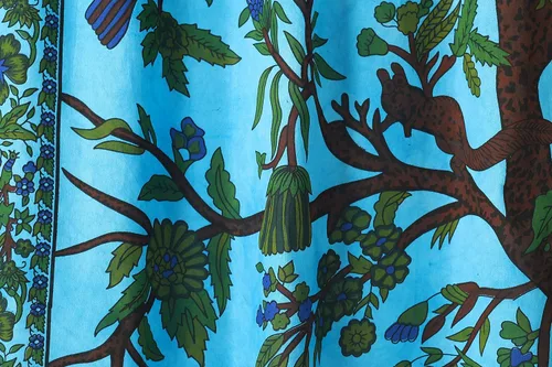 Vista 7 de Popular Handicrafts Paneles de Cortina Mandala Tie Dye del Hermoso Árbol de la Vida Hippie Bohemio Indio Turquesa
