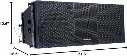 Vista 9 de Sound Town ZETHUS 4 x Sistema de altavoces de matriz de línea dual de 10” con controladores de compresión de titanio, rango