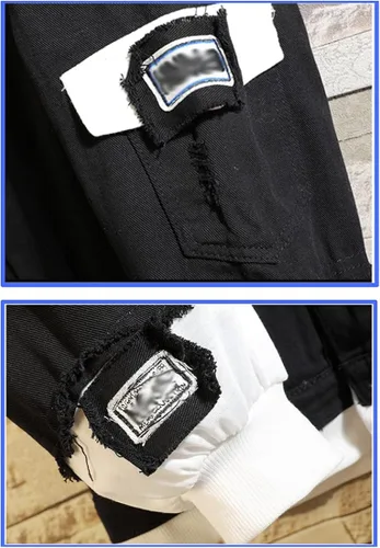 Vista 4 de Anya Forger Yor - Chaqueta de mezclilla para cosplay, diseño de anime, para la familia, para cosplay, casual, rasgada, para unisex