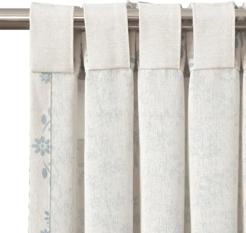 Vista 6 de Lush Decor Doreen Delicadas cortinas florales para ventana, par de paneles de 52" de ancho x 84" de largo, azul - cortinas florales para sala