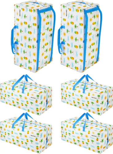 Vista 42 de VENO Paquete de 6 bolsas de mudanza resistentes con correas de mochila, cremalleras y asas, bolsas de embalaje extragrandes para artículos