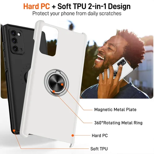 Vista 64 de Gritup - Funda para Galaxy A05S con protector de pantalla HD×2, funda protectora para teléfono a prueba de golpes con soporte magnético de anillo