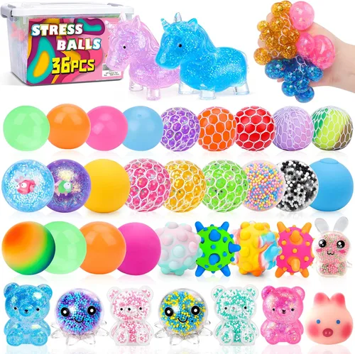 Vista 10 de Paquete de 20 bolas antiestrés, bolas esponjosas, bolas para apretar para 20pcs Stress Balls-azul