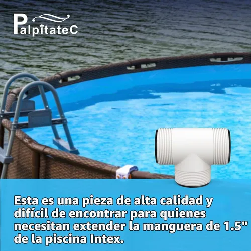 Vista 7 de PalpitateC Divisor en T de manguera de piscina compatible con bomba de natación Intex Coleman de 1.5 pulgadas, extensor de manguera de piscina