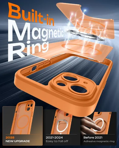 Vista 102 de TOCOL Funda para iPhone 11, compatible con Magsafe, protección completa de cámara, imanes integrados, protección contra caídas, funda translúcida