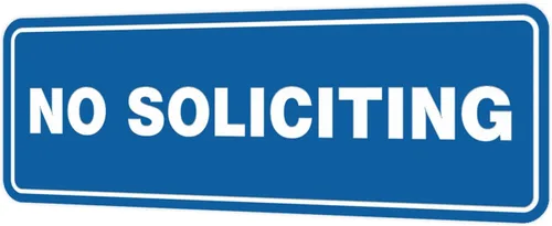 Vista 47 de Estándar No Soliciting Door/Wall Sign - Negro - Pequeño