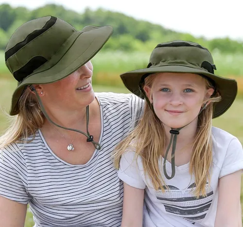 Vista 6 de JAN & JUL Gorro de jaspe junior para niños, algodón UPF 50+, talla ajustable
