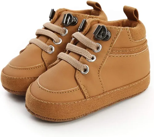 Vista 3 de COSANKIM Zapatos deportivos para bebé niño y niña, zapatos de tobillo altos, antideslizantes, suela suave, zapatos de cuna para niños pequeños