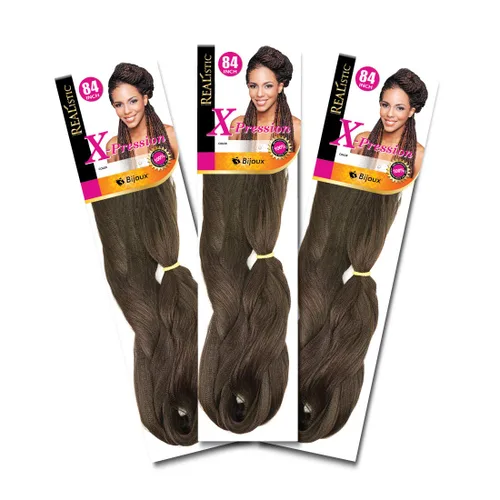 Vista 13 de Realistic Trenza original X-Pression 84 pulgadas 100% Kanekalon (paquete de 3, 1) M-61XPRES84