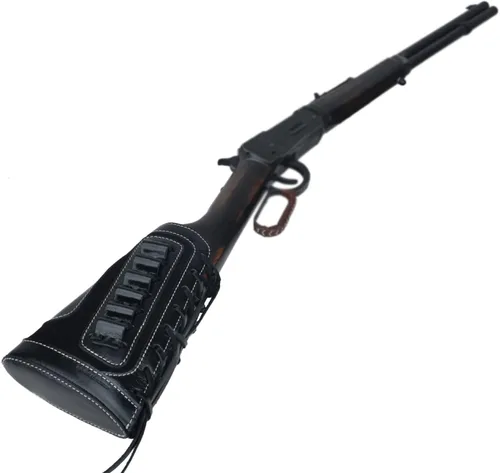 Vista 8 de Culata de cuero completo para pistola de caza, bolsas de soporte de munición para rifles, ajuste universal