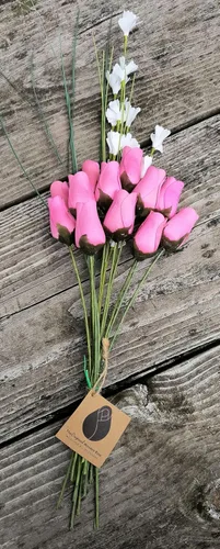 Vista 5 de Ramos originales de rosas de madera en 1, 2, o 3 docenas, Madera de abedul, 1 Docena