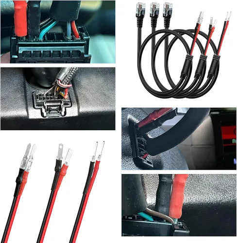 Vista 5 de SDSACZMU Soporte para Detector de Radar, Soporte de Montaje de Radar de Varilla de Espejo Retrovisor + Kit de Cable de Alimentación de Cableado