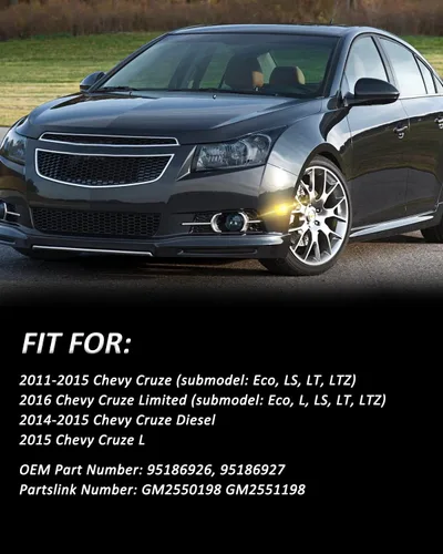 Vista 4 de Ensemble de luces de marcador lateral LED Bestview, lámparas de señal de estacionamiento para parachoques delantero compatibles para Chevy Cruze
