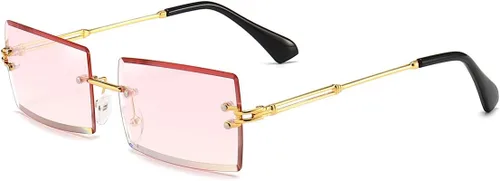 Vista 18 de Lentes rectangulares de sol Dollger, sin marco, cuadrados, ultraligeros, UV 400, a la moda, unisex. A: marrón oscuro
