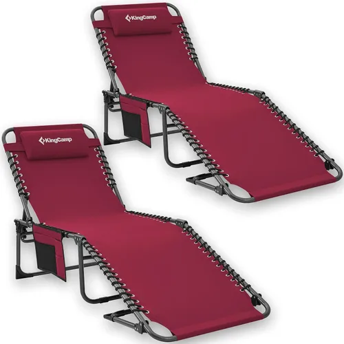 Vista 8 de KingCamp Folding Outdoor Chaise Lounge