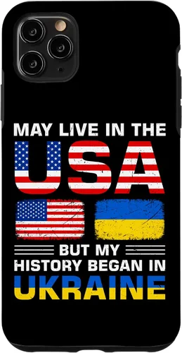 Vista 13 de Ukraine Flag America Flag Ukrainian Roots Case for iPhone 17