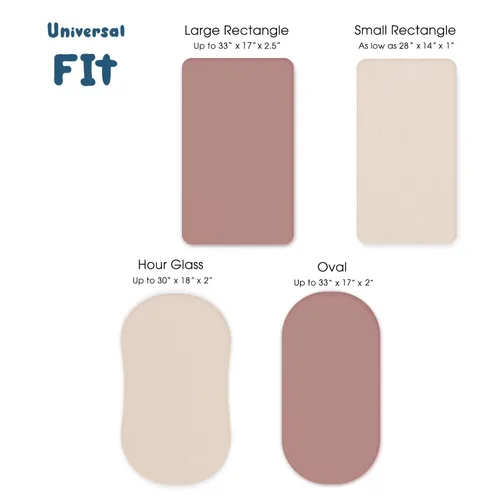 Vista 2 de GRSSDER Sábanas de Moisés Ajustables Elásticas Ultra Suaves, Paquete de 2, Ajuste Universal para Moisés, Cuna de Bebé, Canasta Moisés, Colchón Oval