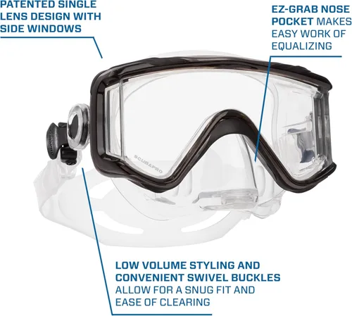 Vista 3 de SCUBAPRO Máscara de buceo Crystal VU Plus con válvula de purga