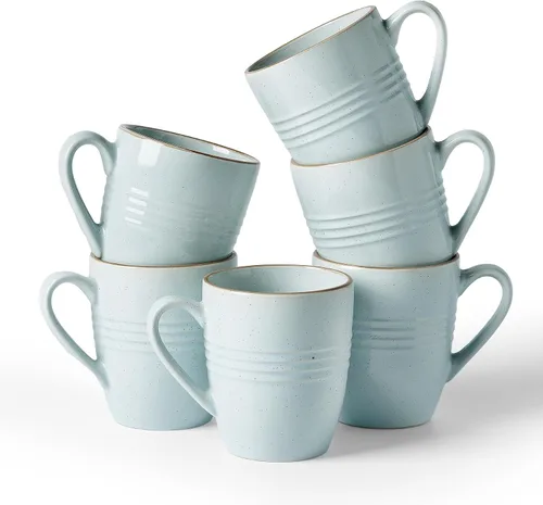 Vista 16 de Juego de Tazas de Café Famiware, Juego de 4 Tazas de 13 oz, Tazas de Gres para Café con Leche, Té Caliente, Mocha, Cacao, Capuchino, Aptas