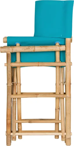 Vista 3 de Statra Silla plegable de director de bambú, portátil, para acampar al aire libre, juego de 2, color azul aguamarina