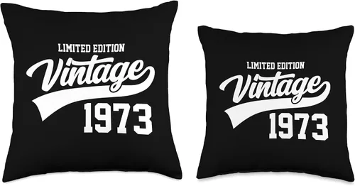 Vista 3 de Limited Edition Vintage 1973 50th Birthday Year Retro Sports Throw Pillow