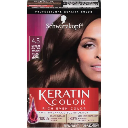 Vista 6 de Schwarzkopf Keratin Color - Crema permanente para el cabello, 4.5 castaño dorado medio