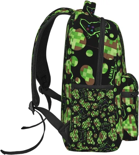 Vista 2 de Linda mochila para la escuela con estampado de vaca, mochila de leopardo, Camuflaje Game Dots, Mochilas de mochila