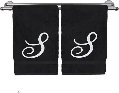 Vista 115 de Toalla de mano con monograma, regalo personalizado, 16 x 30 pulgadas, extra absorbente, 100% algodón turco, acabado de rizo suave, para baño, cocina