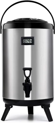 Vista 8 de Dispensador de bebidas calientes, dispensador de bebidas con aislamiento de acero inoxidable, dispensador de bebidas frías y calientes
