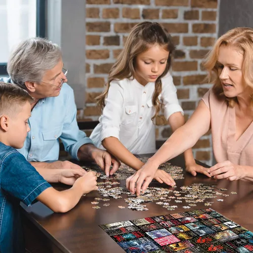 Vista 4 de Rompecabezas para adultos de 1000 piezas, rompecabezas grande y desafiante, juguete educativo, divertidos juegos familiares, decoración única