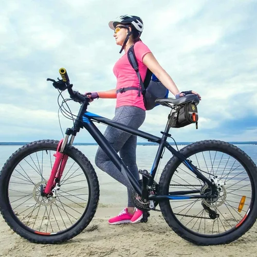Vista 8 de Kit de herramientas de reparación de bicicletas con mini bomba de bicicleta, bolsa de sillín de bicicleta con luz trasera, multiherramienta